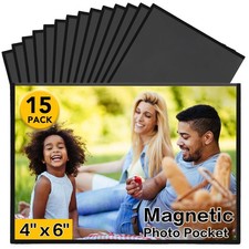 15 Pack 4x6 Inch Magnetic Picture Frame for Refrigerator Fridge Pictures Frame