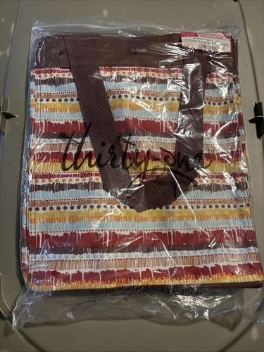 NEW Thirty-One 31 Gifts Essential Storage Tote Tapestry Stripe Grocery Bag Gifts