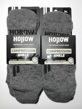 Two Pairs of Hollow Alpaca Compression Ankle Socks Grey X-Large Men's 13-15
