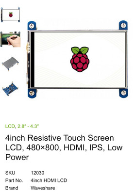 #ad 4inch Resistive Touch Screen LCD 480×800 HDMI IPS Low Power Consumption GBP 12.95