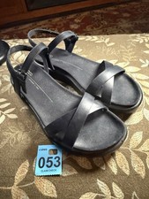 053 Ecco Women s Black Low Heel Wedge Sandals...