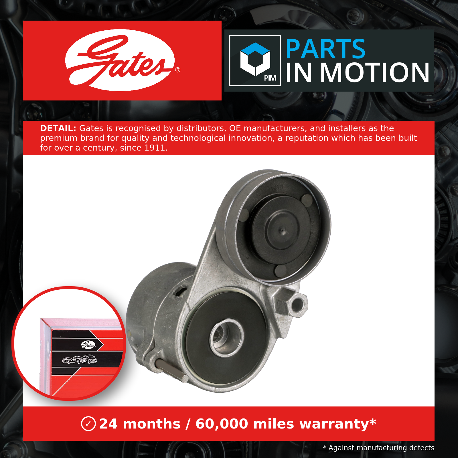 Aux Belt Tensioner fits AUDI A4 B5 2.8 95 to 01 Drive V-Ribbed Gates 078903133AB - Image 5