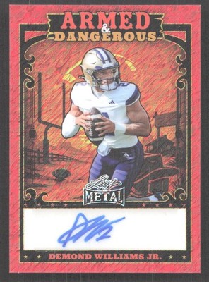 E882 - 2026 Leaf Metal - Demond Williams Jr #WEA-DWJ - Auto - 1/4 - Red Shimmer