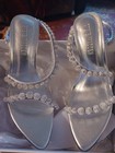 Steve Madden  Silver Crystal Heels w/ beaded Rhinestone  in box Wedding Formal — photo 1