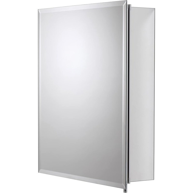 Hang N Lock Bathroom Medicine Cabinet Adjustable Shelves Mirror Bevelled Edge US