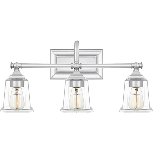 Nicholas 3-Light Bathroom Vanity Light in Polished Chrome - Picture 1 of 6
