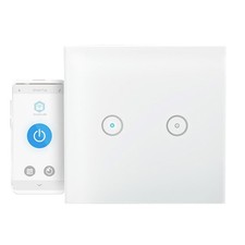 Nedis Interrupteur Mural Connecté Wi-Fi 2.4GHz 300W pour Deux Lampes Blanc