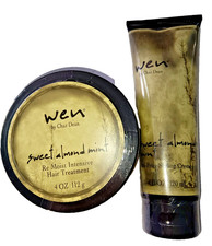 NEW 2pc WEN Chaz Dean Sweet Almond Mint Styling Creme & Intensive Hair Treatment