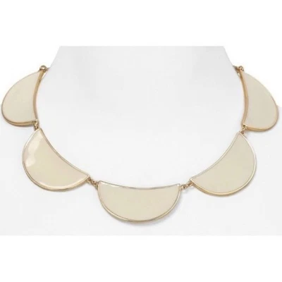 NWOT KATE SPADE Large Sliced Scallops White Enamel Statement Collar Necklace - Image 1 of 2
