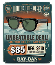 Ray-Ban Mega Hawkeye Unisex Sunglasses Polished Black RB0298S 901/31 w/case