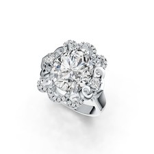 Sterling Silver Semi Mount Ring Setting Oval OV 12X10mm Topaz