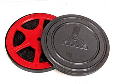 Vintage ADAMS Film Canister 5" Metal 8mm Film Canister Plastic Reel w/ Film