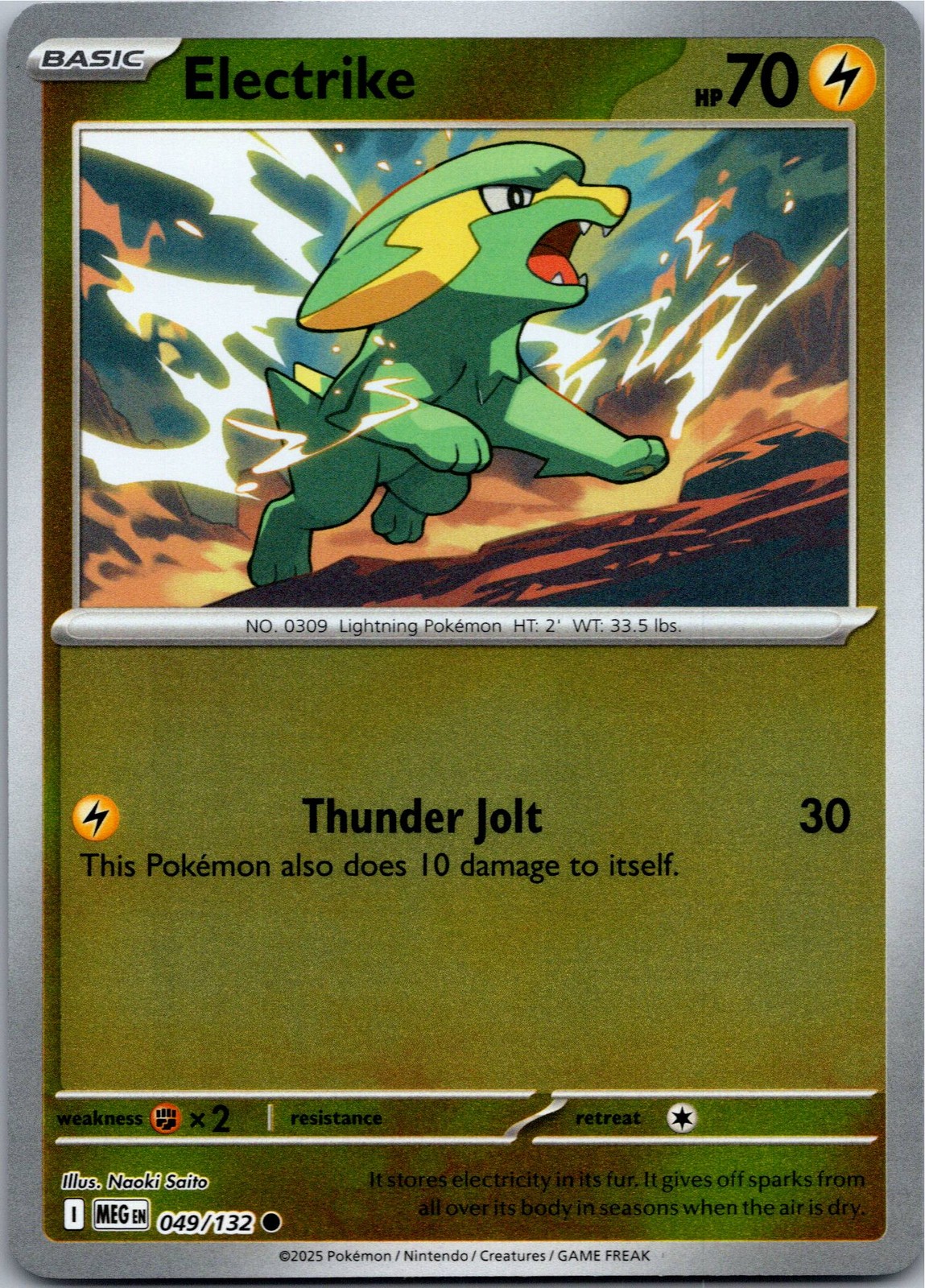 Electrike - ME01: Mega Evolution 049/132 - Common - NM Pokémon TCG