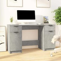 Schreibtisch Mit Beistellschrank Betongrau Holzwerkstoff