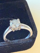 Solitaire Dimond Engagement Ring Stamped 750 18 KT White Gold