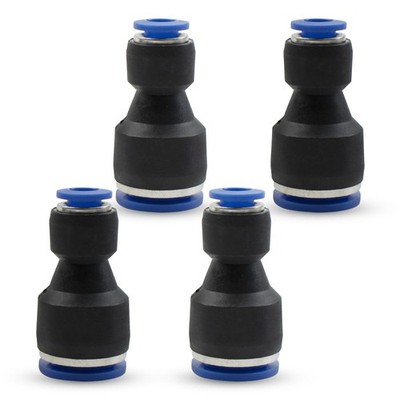 Bwintech 4 Pcs 6mm to 10mm Pneumatic Straight Reducing Push 6MM-10MM, Black