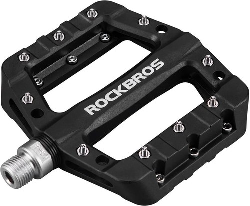 ROCKBROS MTB Pedales Bicicleta de Montaña Ligero Nylon Fibra Negro -