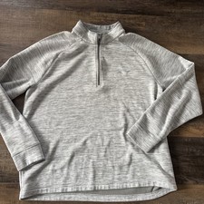 Greg Norman Golf 1/4 Zip Pullover Sweatshirt Gray Large Shark