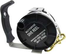Diving Stainless Steel Heavy Duty Multi-Purpose Dive Reel, 290-Feet, Black
