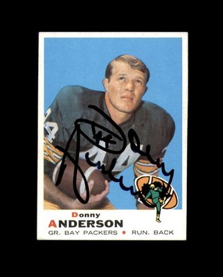 Donny Anderson Signed Original 1969 Topps Green Bay Packers Autograph