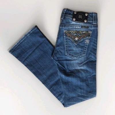 Miss Me Boot Cut Jeans Women s Size 28 Embellished Diamond Flap Pocket