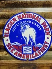 VINTAGE GLACIER NATIONAL PARK PORCELAIN SIGN OLD GREAT NORTHERN RAILWAY TRAIN 12