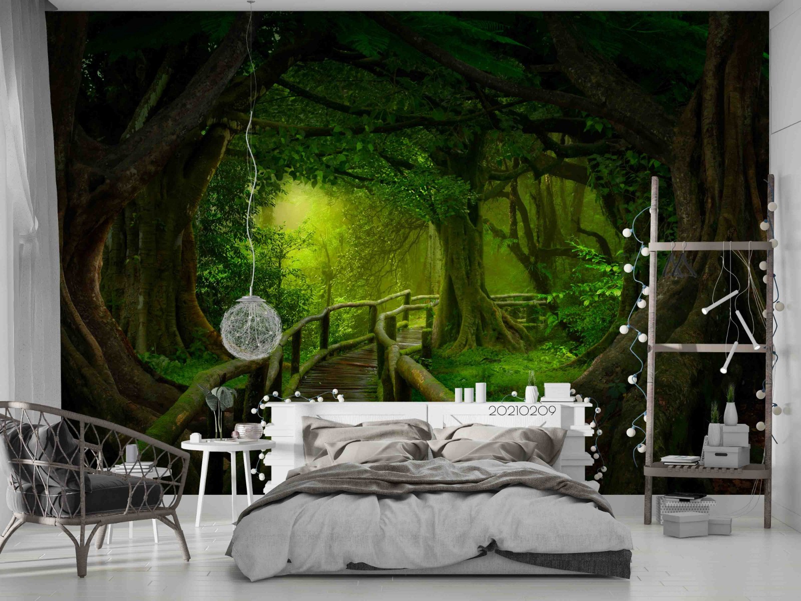 3D Forest Path Landscape Wall Murals Wallpaper Murals Wall Sticker