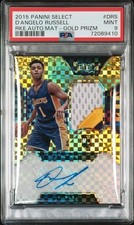 2015 Panini Select NBA D'Angelo Russell Gold Prizm 02/10 Rookie Auto PSA 9