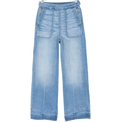 Standard JAMES PERSE Women's Wide Leg Denim Jeans Pants Size 25 Blue Button Fly