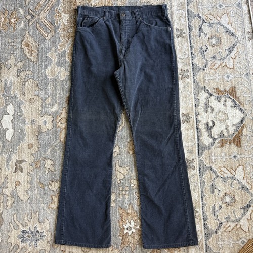 VTG 70s Levis Corduroy 517 Pants Mens 32x30” Blue Talon Zipper Flared Leg USA - Image 1