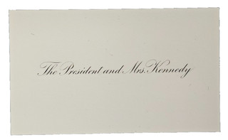 The President and Mrs. Kennedy White House Card with Raised Ink Printing