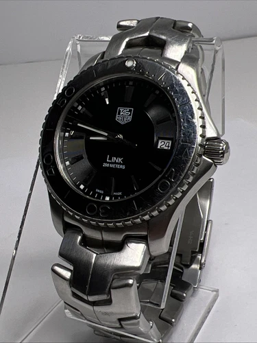 Tag Heuer Link WJ1110-0 Gray & Black Dial 38mm Steel Quartz Men's Watch w/ B & P