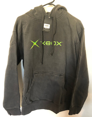 X-BOX META UNI-SEX HOODIE VINTAGE BLACK SWEATSHIRT **BRAND NEW** w/ Factory Tags