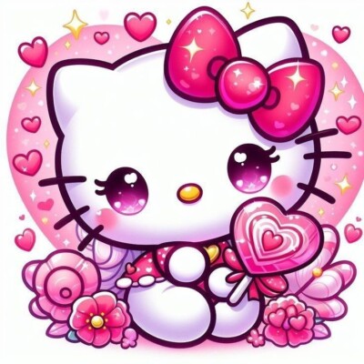 Hello Kitty Essbar  Fabel Mädchen Katzen Tortenaufleger Torte + TEXT