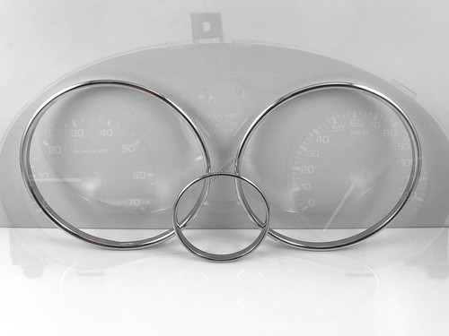 Pour Citroen Jumpy II 08-16 Cerclages De Compteur Aluminium Anneaux Chrome x3 - Picture 2 of 10