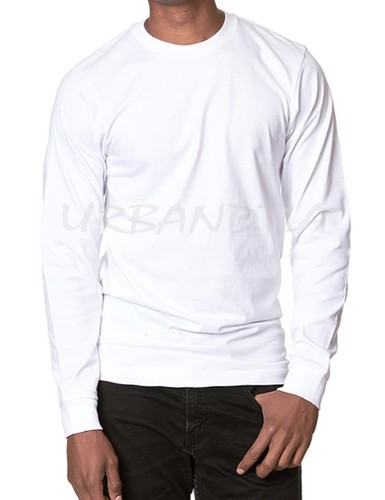 Herren Heavyweight Baumwolle Langarm Rundhals T-Shirt Uni Tee S-5XL - Bild 4 von 15