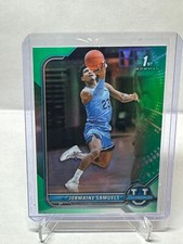 2022 Jermaine Samuels Topps Bowman University 1st Bowman Chrome Green #1/250