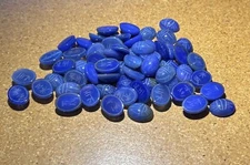 Vintage Natural Fine Grade Blue Chalcedony Agate Scarab 16x12mm 6.97 Ct. NOS