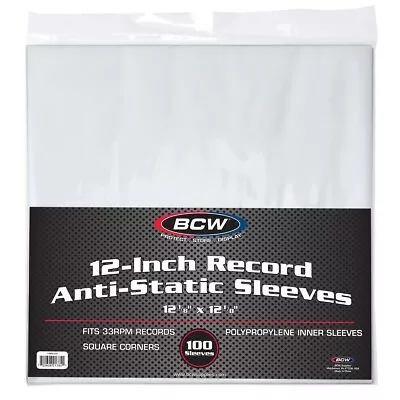 100 LP Inner Sleeves Anti Static Square Vinyl Record 12  Covers Protectors BCW • 20.99$