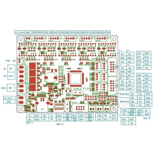 DIY Motherboard MKS GenL V1.0 Compatible Ramps1.4 for 3D Printer Support 4988 - Bild 8 von 8