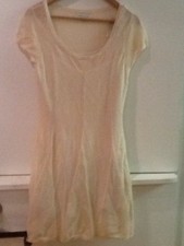 NWT AE American Eagle Beige Short Sleeve Lightweight Knit Sweater Dress MEDIUM M