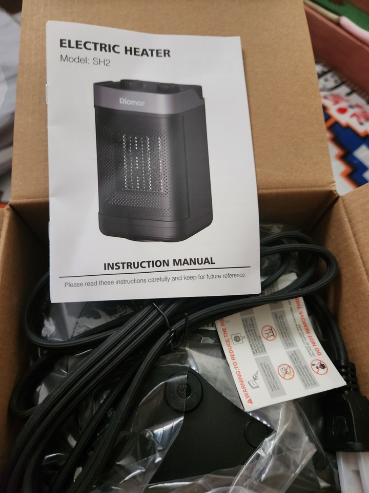 Riomor Portable Electric Space Heater For Bedroom, Office, & Indoor Use