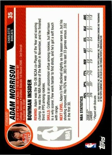 2007-08 Bowman Chrome Basketball -Pick Choose Your Cards  - Picture 23 of 117