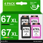 67XL Ink Cartridges for HP 67 XL Deskjet 2722e 2755e Envy 6055e 6075e Printer