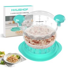 HAUSHOF Chicken Shredder Tool Twist, Large 3 Layer Meat Shredder Grinder Machine