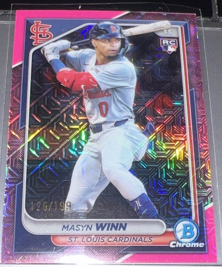 2024 Bowman Chrome Mega Box PINK MOJO REFRACTOR /199 Masyn Winn RC  #61