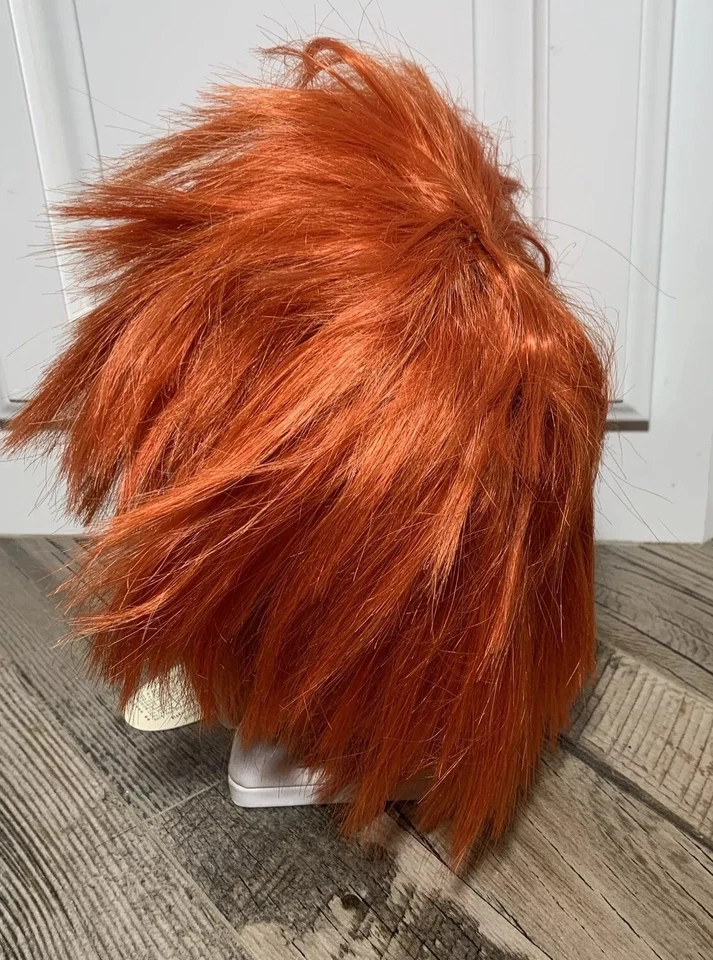 Nuevas Etiquetas Vintage Kanekalon Modacrílico Fibra “Viejo Rojo” Peluca Recta Payaso Desfile Foto 4 de 4