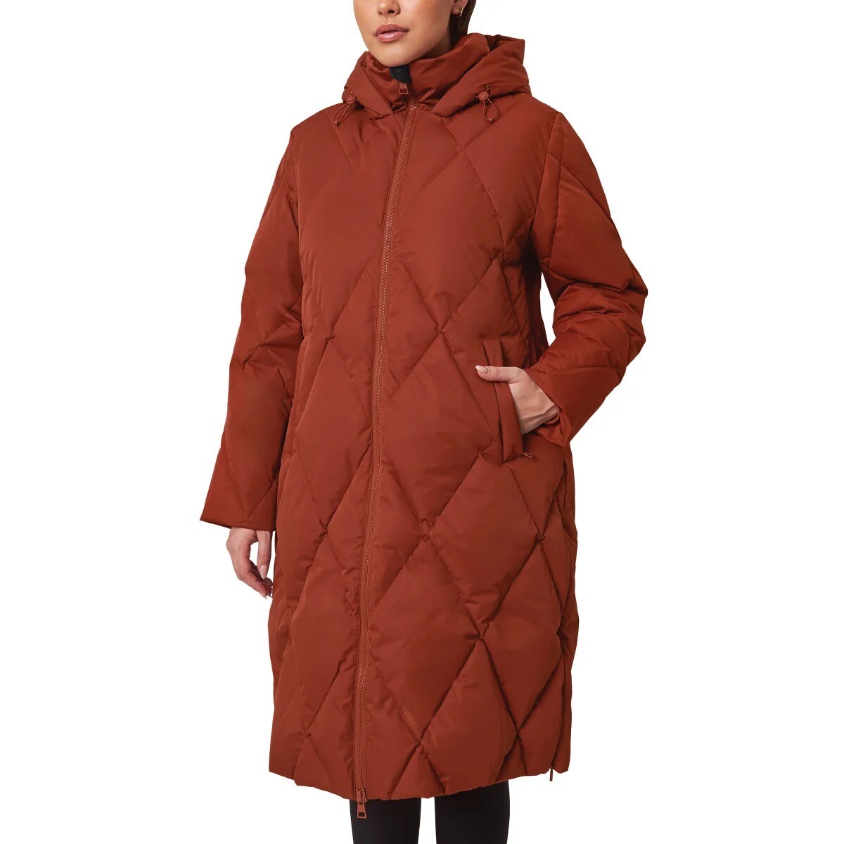 Mondetta Ladies' Diamond Quilt Down Parka, Red, Size  L