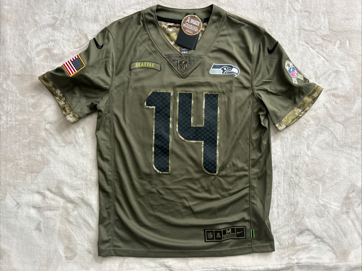 Nike Salute To Service Seahawks #14 Metcalf Jersey Men's Size M