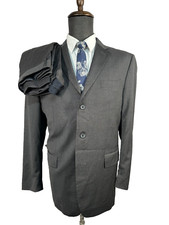 BANANA REPUBLIC Mens Gray ATHLETIC FIT Wool 2 Piece Suit 44R Jacket 37x29 Pant